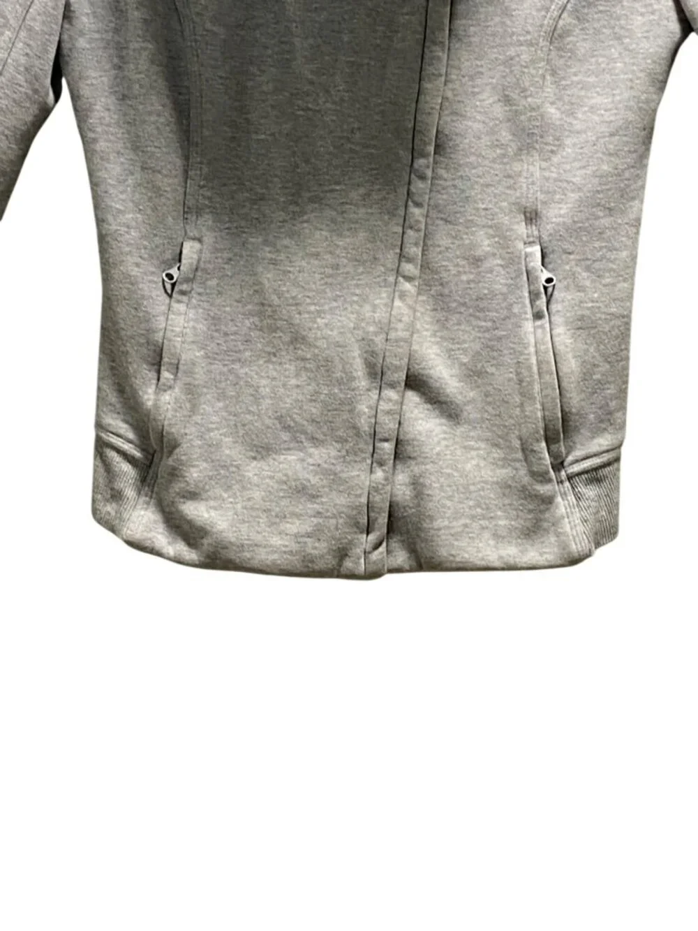 Lululemon Karmacollected Jacket Heathered Light Gray Size 10 Athleisure Workout